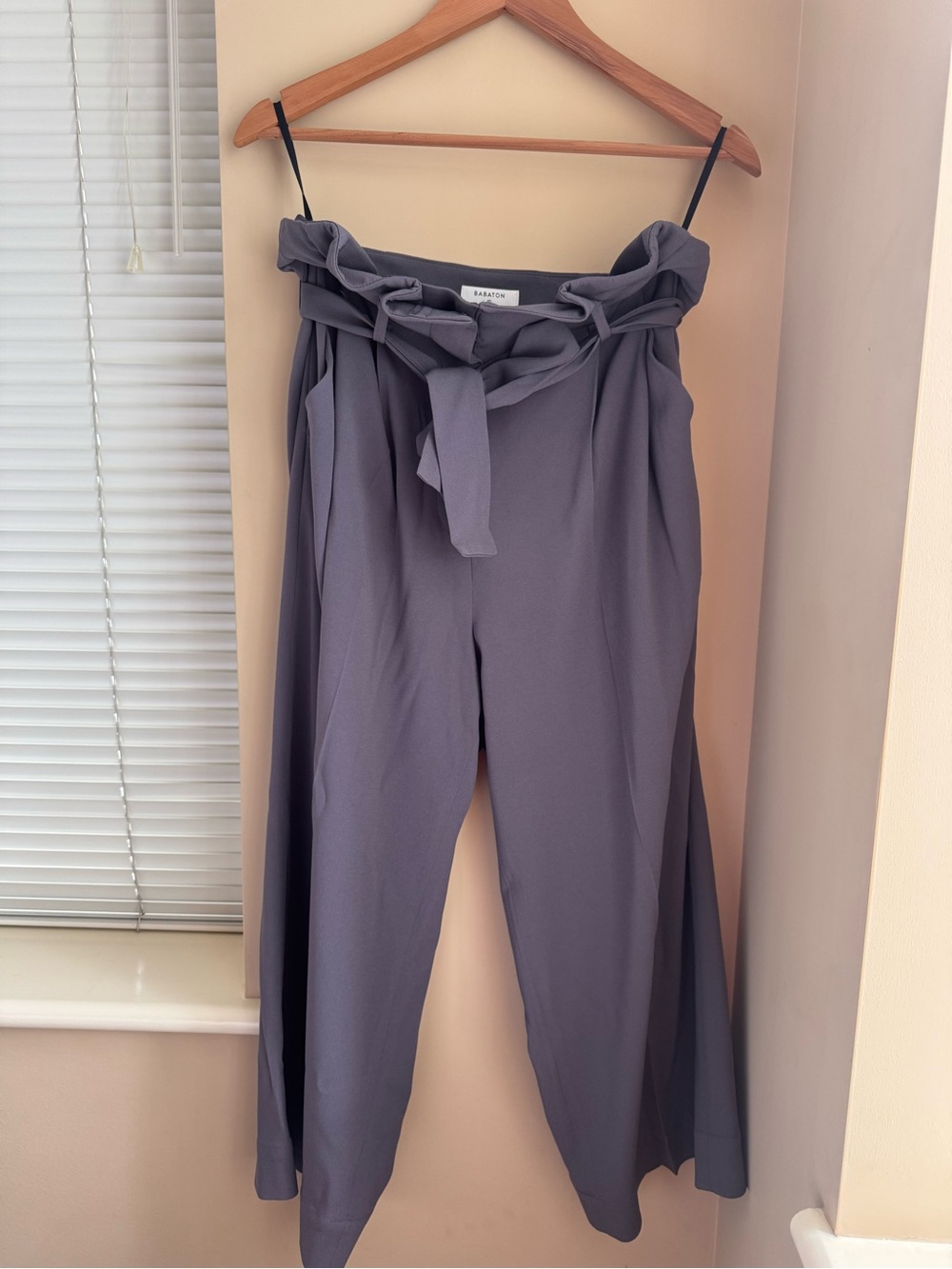 Babaton High-Rise Paperbag Wide-Leg Pants in Dusty Lavender
